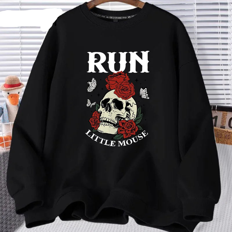 Haunting Adeline Run Little Mouse Skull Rose Sweatshirt