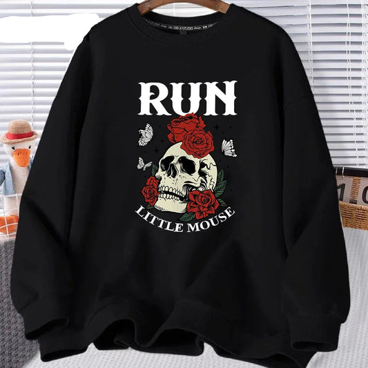 Haunting Adeline Run Little Mouse Skull Rose Sweatshirt