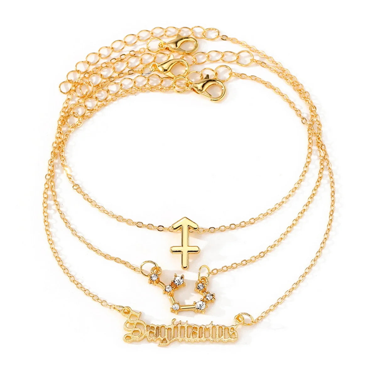 Zodiac Academy 3pc Set Zodiac Sign Anklets