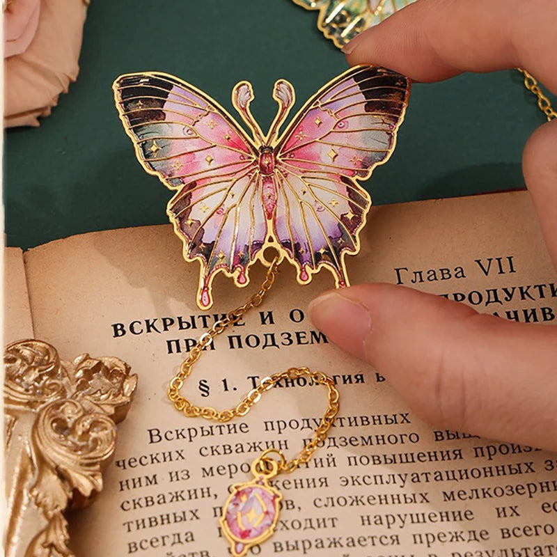 Butterfly Oil Painting Metal Bookmarks