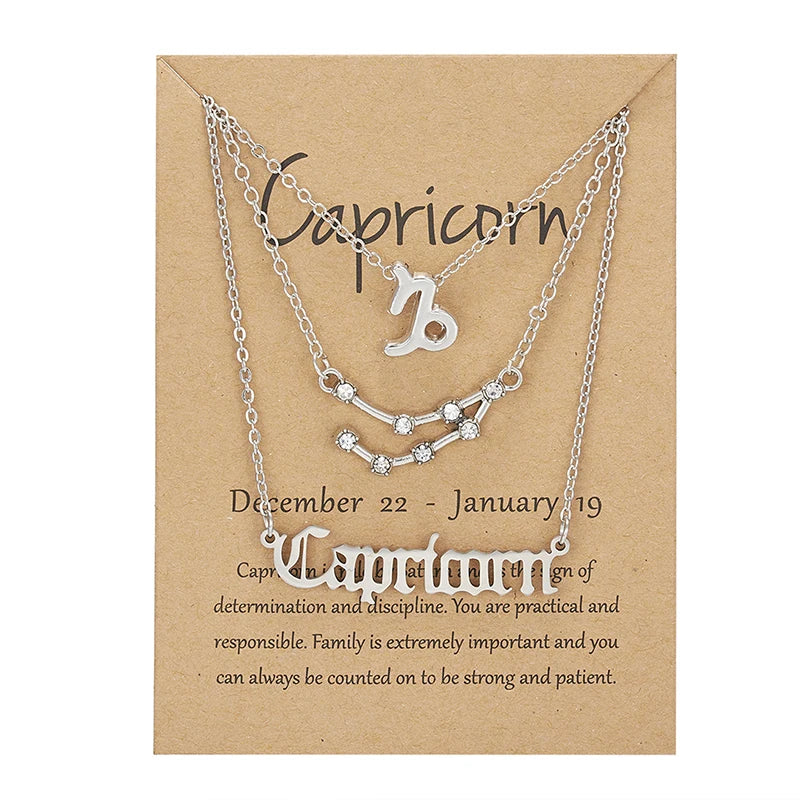 Zodiac Academy 3pc Set Zodiac Sign Necklaces