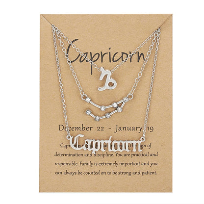 Zodiac Academy 3pc Set Zodiac Sign Necklaces