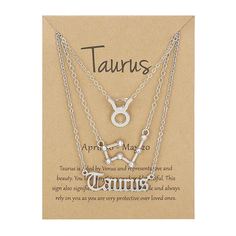 Zodiac Academy 3pc Set Zodiac Sign Necklaces