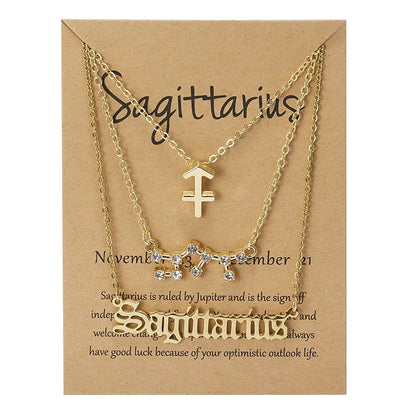 Zodiac Academy 3pc Set Zodiac Sign Necklaces