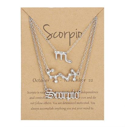 Zodiac Academy 3pc Set Zodiac Sign Necklaces