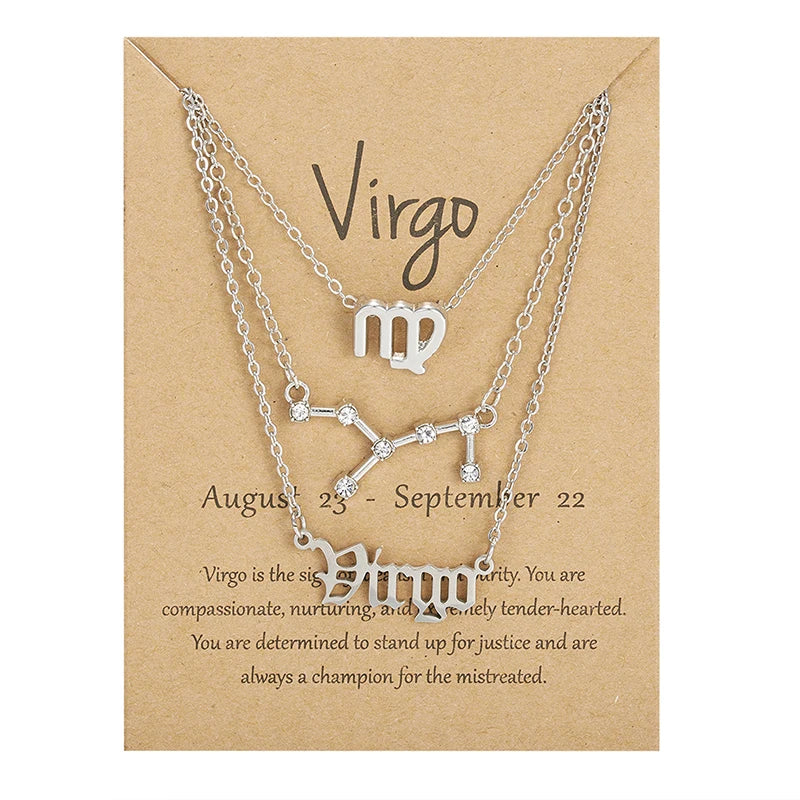 Zodiac Academy 3pc Set Zodiac Sign Necklaces