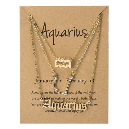 Zodiac Academy 3pc Set Zodiac Sign Necklaces