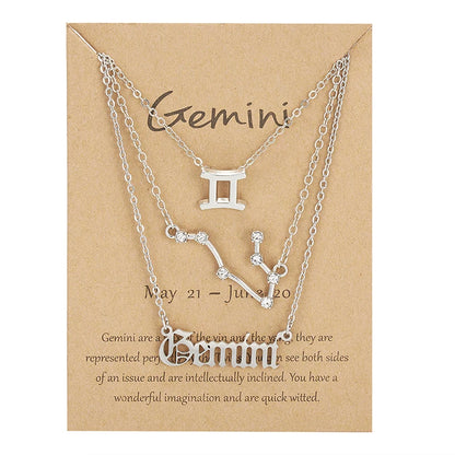 Zodiac Academy 3pc Set Zodiac Sign Necklaces