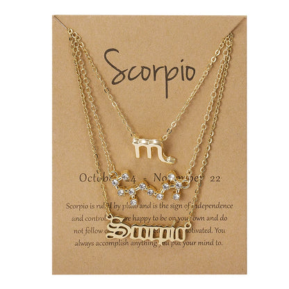 Zodiac Academy 3pc Set Zodiac Sign Necklaces