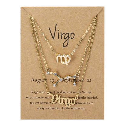 Zodiac Academy 3pc Set Zodiac Sign Necklaces