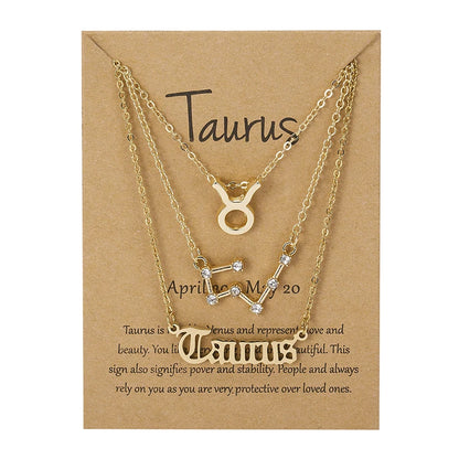 Zodiac Academy 3pc Set Zodiac Sign Necklaces