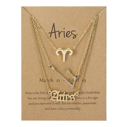 Zodiac Academy 3pc Set Zodiac Sign Necklaces