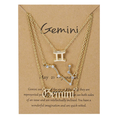 Zodiac Academy 3pc Set Zodiac Sign Necklaces