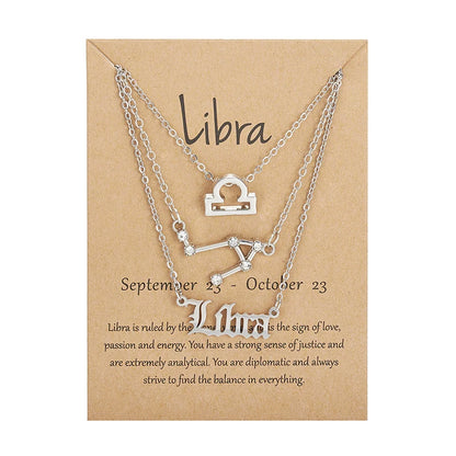 Zodiac Academy 3pc Set Zodiac Sign Necklaces