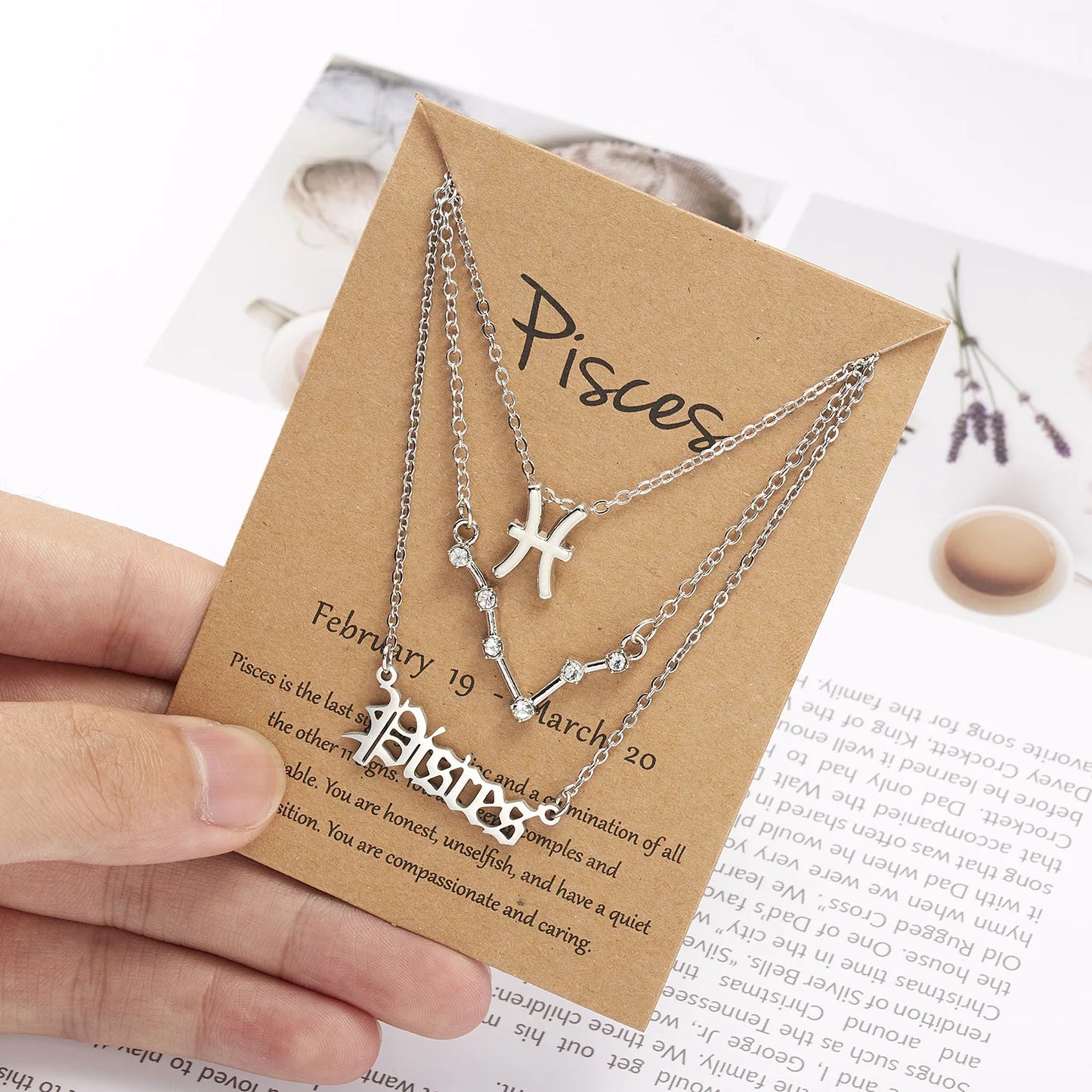 Zodiac Academy 3pc Set Zodiac Sign Necklaces