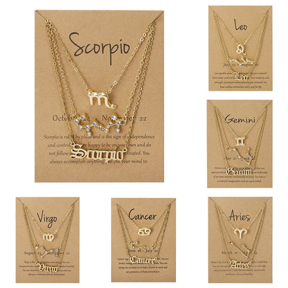 Zodiac Academy 3pc Set Zodiac Sign Necklaces