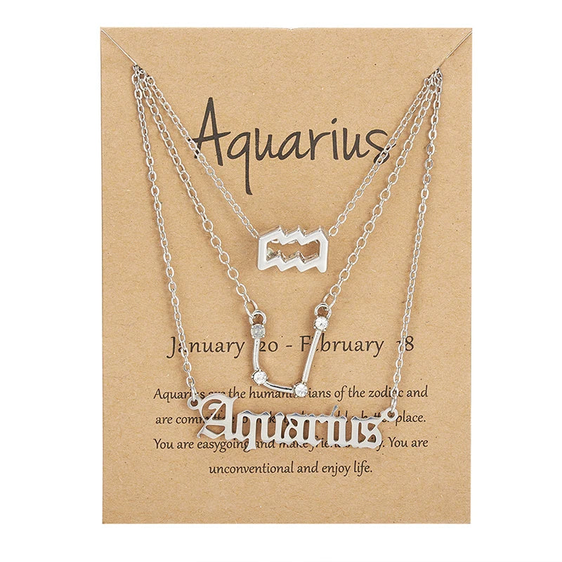 Zodiac Academy 3pc Set Zodiac Sign Necklaces