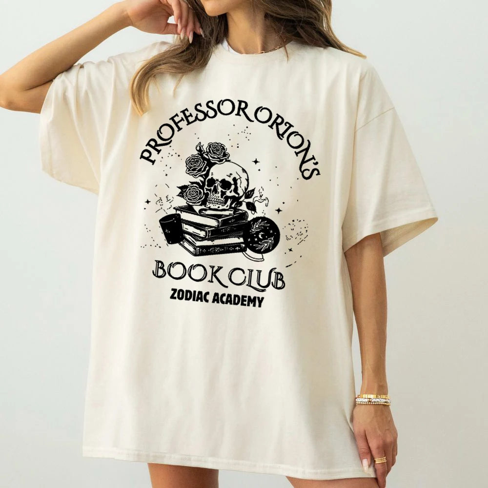 Zodiac Academy Professor Orion's Book Club Short Sleeve Top