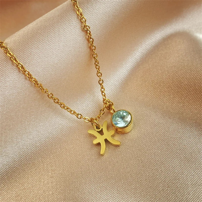 Zodiac Academy Birth Stone Zodiac Sign Necklaces