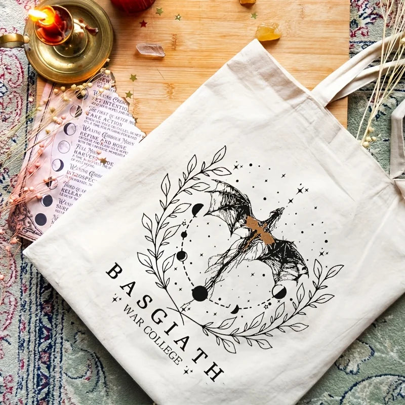Borsa Tote Ispirata A Basgiath War College - Acotar / TOG Merch, Fantasy, Regalo Per Lettori, In Poliestere Impermeabile, 38x33 Cm