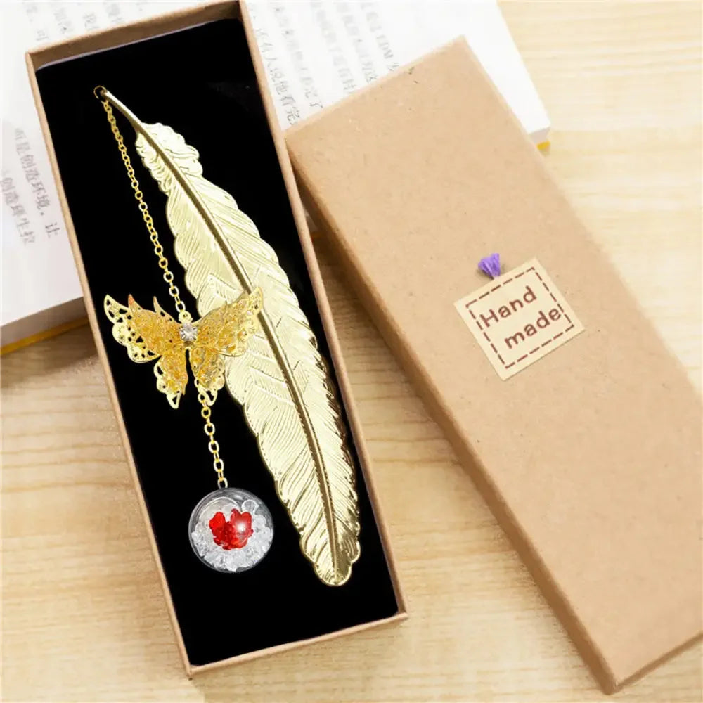 Butterfly Feather Metal Bookmark