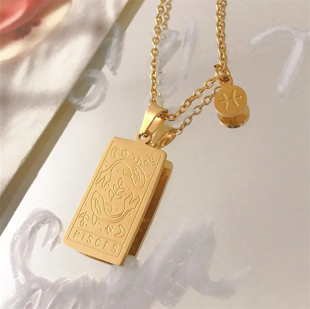 Zodiac Academy Geometric Zodiac Sign Necklaces