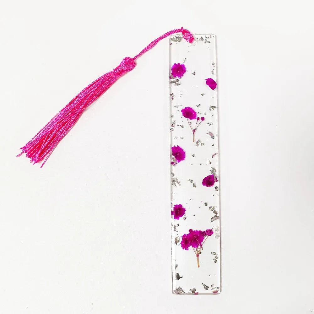 Pressed Flower Resin Tassel Bookmarks