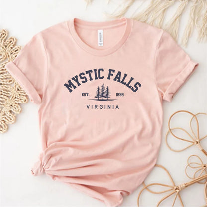 The Vampire Diaries Mystic Falls Virginia Short Sleeve Top