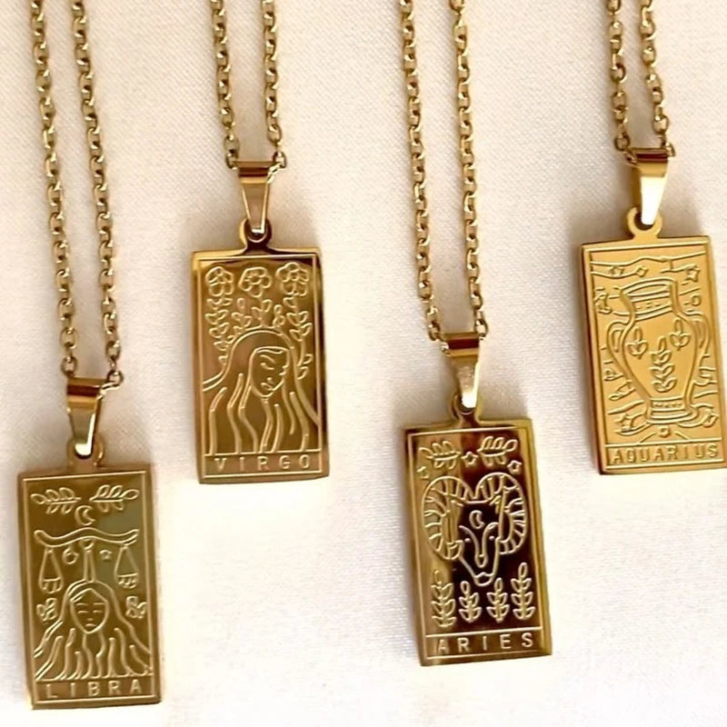 Zodiac Academy Geometric Zodiac Sign Necklaces