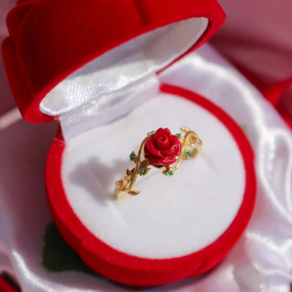 Disney Princess Beauty and the Beast Rose Flower Ring