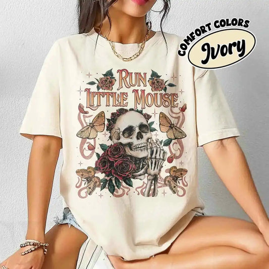 Haunting Adeline Run Little Mouse Rose Skeleton Short Sleeve Top