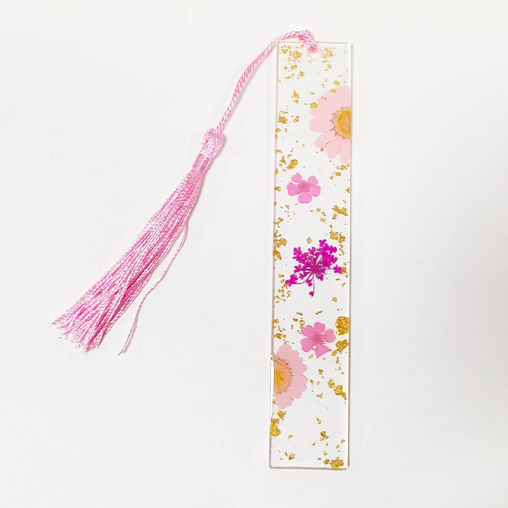 Pressed Flower Resin Tassel Bookmarks