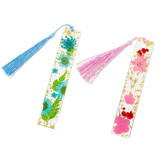 Pressed Flower Resin Tassel Bookmarks