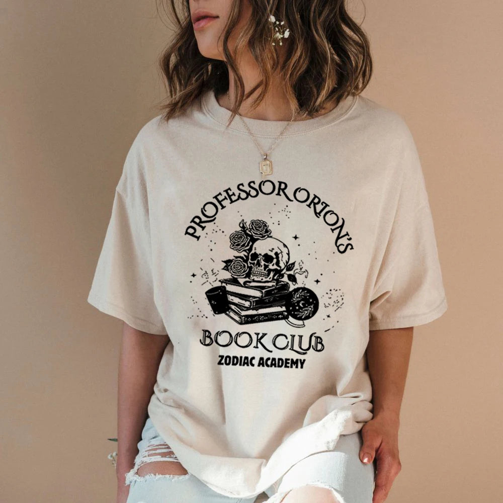 Zodiac Academy Professor Orion's Book Club Short Sleeve Top