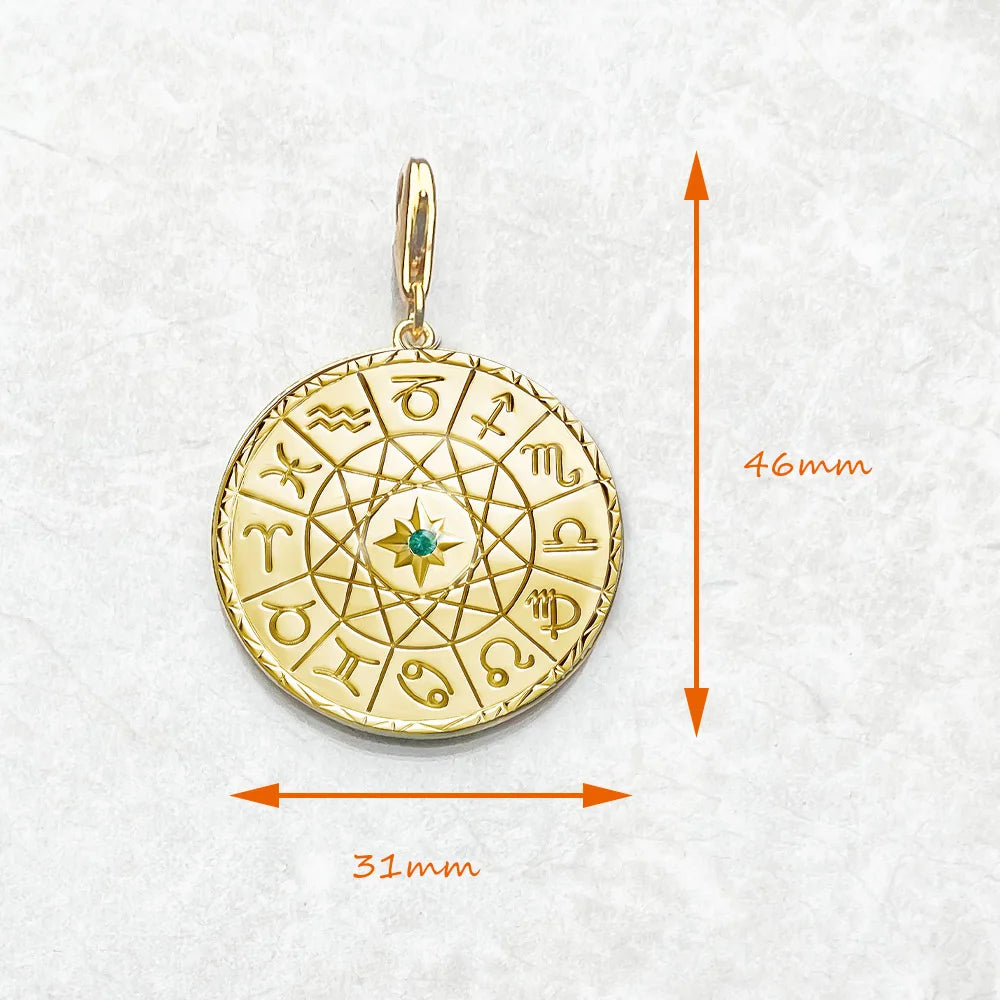 Zodiac Academy Star Sign Coin Gold Pendant