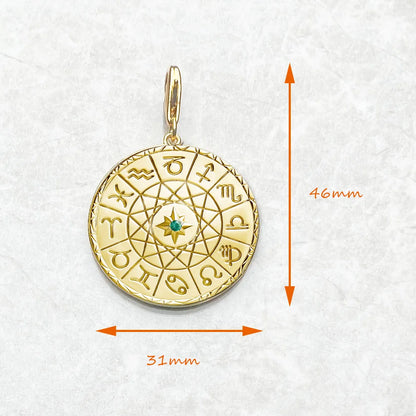 Zodiac Academy Star Sign Coin Gold Pendant