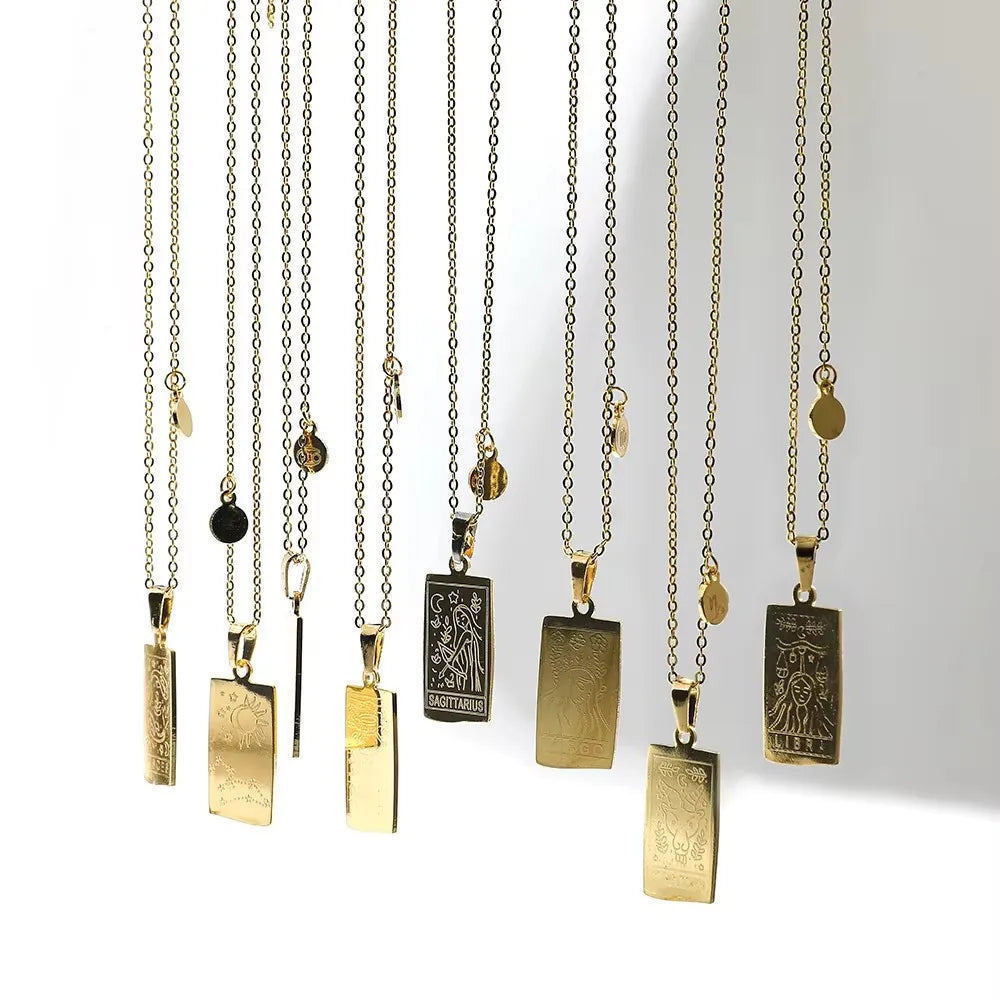 Zodiac Academy Geometric Zodiac Sign Necklaces