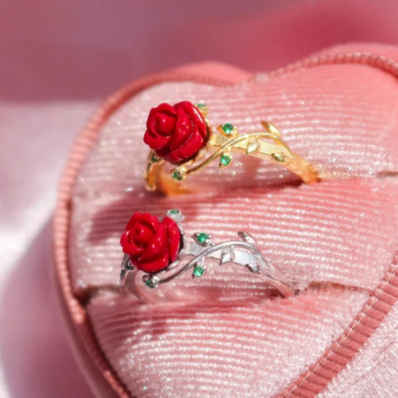 Disney Princess Beauty and the Beast Rose Flower Ring