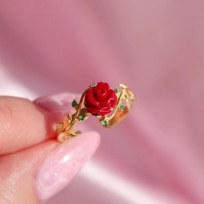 Disney Princess Beauty and the Beast Rose Flower Ring