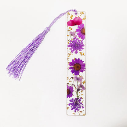 Pressed Flower Resin Tassel Bookmarks