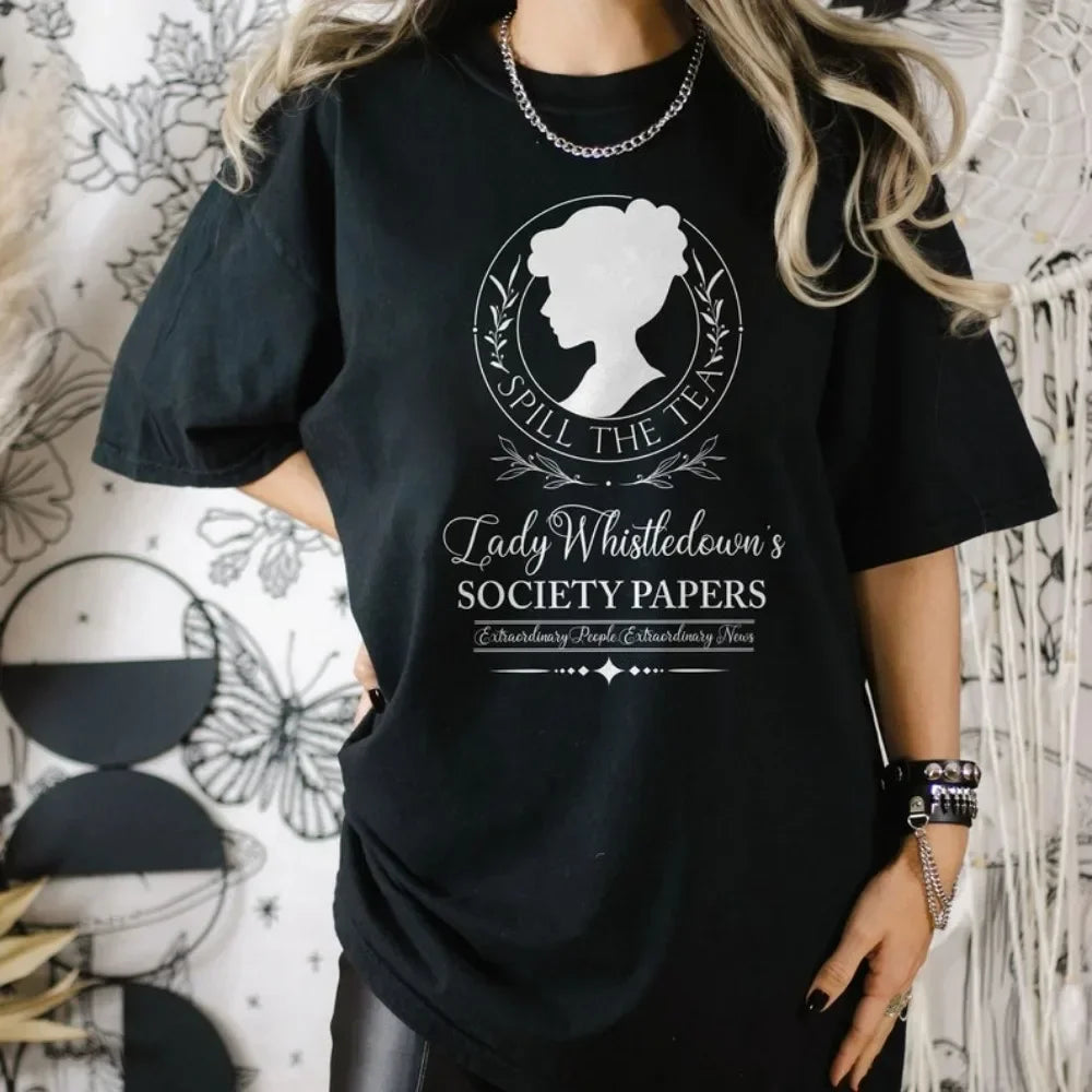 Bridgerton Lady Whistledown's Society Papers Short Sleeve Top