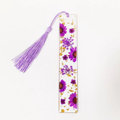 Pressed Flower Resin Tassel Bookmarks