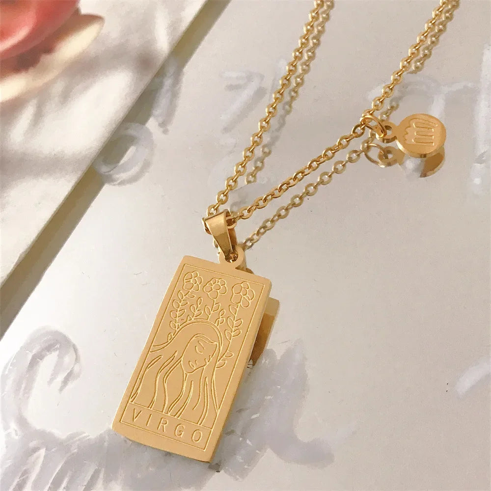 Zodiac Academy Geometric Zodiac Sign Necklaces