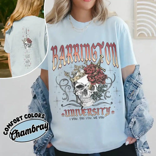 L.O.R.D.S. The Ritual Barrington University Rose Skull Short Sleeve Top