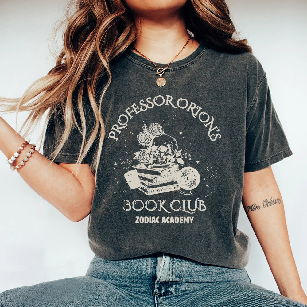 Zodiac Academy Professor Orion's Book Club Short Sleeve Top