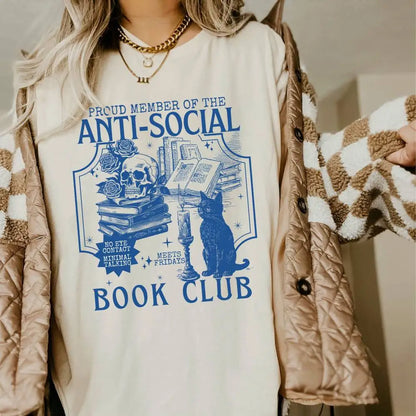 Proud Member Of The Anti-Social Book Club Short Sleeve Top