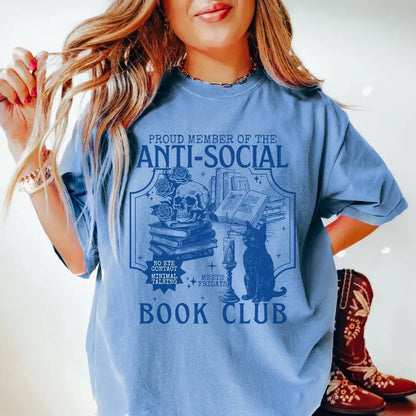 Proud Member Of The Anti-Social Book Club Short Sleeve Top