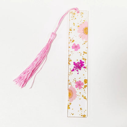 Pressed Flower Resin Tassel Bookmarks