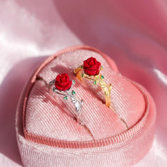 Disney Princess Beauty and the Beast Rose Flower Ring