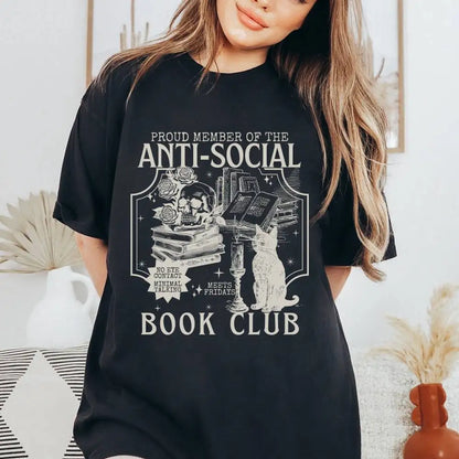 Proud Member Of The Anti-Social Book Club Short Sleeve Top